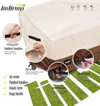 2-Seater Outdoor Couch Cover,60"Wx38"Dx35"H Inches Patio Loveseat Cover,100% Waterproof Heavy Duty Patio Sofa Covers,Patio Furniture Covers,Beige&Brown