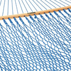 Original Pawleys Island Deluxe Coastal Blue DuraCord Rope Hammock – 13 ft. x 65 in, 2-Person, 450 lb Capacity, Oak Spreader Bar, Zinc-Plated Hardware, Handcrafted in The USA