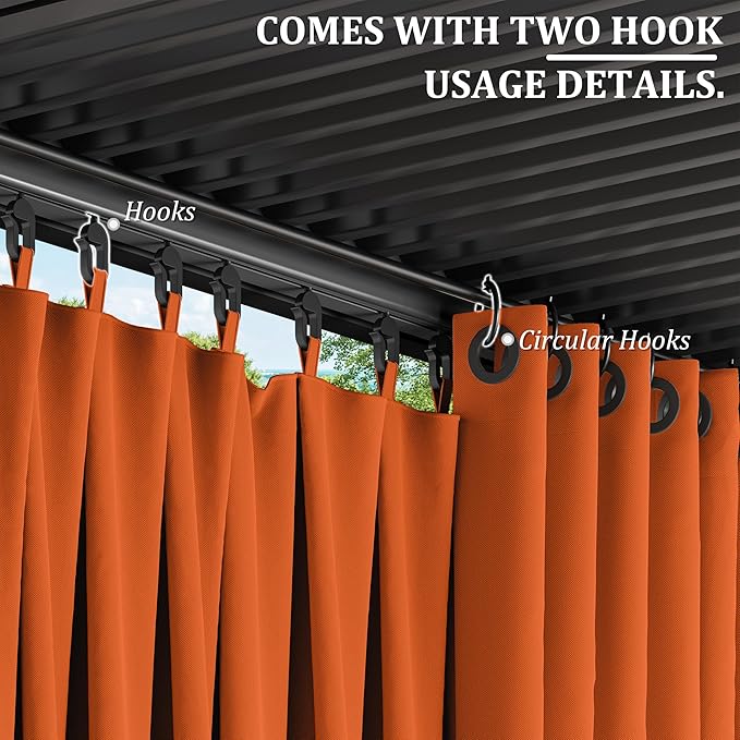 Gazebo Universal Replacement Privacy Curtain,10'×12' Gazebo Outdoor Waterproof Curtains, 4-Panels Sidewall Curtains with Double Zipper for Patio Canopy, Garden and Backyard (Curtain Only)