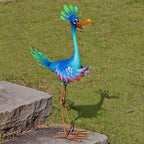 Natelf Large Peacock Statue Outdoor Metal Bird Decor Standing Metal Peacock, Garden Outdoor Sculpture for Yard Patio, Porch, Home for Women, Mom, Grandma