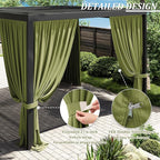 Gazebo Universal Replacement Privacy Curtain,12'×12' Gazebo Outdoor Waterproof Curtains, 4-Panels Sidewall Curtains with Double Zipper for Patio Canopy, Garden and Backyard (Curtain Only)
