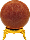 Amazing Gemstone Red Goldstone Crystal Ball with Stand - 2 Inches Crystal Sphere Meditation Balls for Witchcraft and Decorative Balls