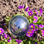 6 Inch Gazing Ball, Large Shiny Mirror Globe for Gardens Ponds Floating Swimming Pool Home Clearance Stand Decoration Outdoor, Stainless Steel Prime Sphere Hollow Polished Decorative Ornament (Silver)