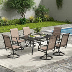 Soohow Outdoor Dining Table 60"x35", Rectangle Patio Dining Table with 1.57" Umbrella Hole, Outdoor Metal Furniture for Patio, Graden, Backyard and Poolside, Weather-Resistant