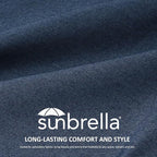 Sunbrella Round Corner Seat Cushions, 17" x 16" x 2", Set of 4, Indoor Outdoor Water Repellent Universal Chair Pads with Ties for Patio Furniture, Garden Dining Chairs, Specrtum Indigo