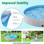 Yaheetech Foldable Dog Pool Collapsible Hard Plastic Dog Swimming Pool Portable Pet Pools Doggie Wading Pool Bath Tub for Puppy Small Medium Large Dogs, 71 x 12 Inches Gray