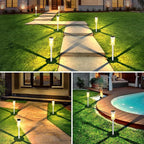 Mancra Solar Pathway Lights Outdoor Waterproof, 8 Pack LED Solar Garden Lights for Outside Decorations, Dusk to Dawn Solar Walkway Lights Landscape Lighting