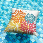 DFXSZ Outdoor Pillow Covers 20x20 Inch Set of 2 Orange Yellow Red Flower Decorative Waterproof Fall Summer Outdoor Pillow Covers for Patio Funiture Garden Couch 168G20