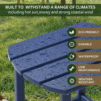 TORVA Patio Adirondack Side Table, Outdoor End Tables All-Weather Resistant HDPE Humidity-Proof Long Time Use for Deck, Lawn,Garden, Porch, Backyard End Table(Navy Blue Color-1 Tier)