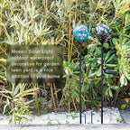 VCUTEKA Solar Garden Decorative Lights Outdoor, Mosaic Solar Light Waterproof LED Pathway Stake Light for Landscape Patio Yard Deck Walkway Decoration, 2 Pack （Blue&Purple）