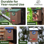 Kingsyard Recycled Plastic Bird House for Outdoors - Weatherproof Wren Bird Nesting with Predator Guard & Air Vents, Green