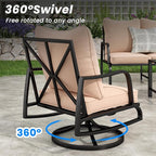 Soohow Patio Furniture Set of 2, Outdoor Swivel and Rocking Patio Chairs with 4" Thick Cushions, Bistro Set for Porch, Balcony, and Backyard