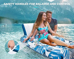 Pool Floats Adult 1-2-3 Person Inflatable Lounger, Extra Large Tanning Recliner Floaty Chair Raft with Backrest, Footrest, Cup Holder for Pool, Lake, River, Beach, Ocean & Party Use