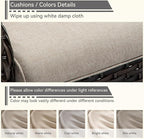 4 Piece Patio Furniture Set, 2 Chairs and 2 Ottomans PE Wicker Footstool, Outdoors Rattan Conversation Set with Deep Seating and Olefin Cushions, for Backyard, Garden, Beige
