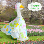 Easter Goose Outfit for 23" Cement Porch Goose Statue - Spring Outdoor Patio Yard Lawn Decoration