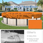 ECOOPTS 18 ft Round Pool Cover for Above Ground Pools, Swimming Pool Cover Protector Winter Safety Cover (Orange)