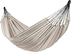 LA SIESTA Flora Classic Cotton Hammock & TreeMount - Indoor Outdoor Large Patio Bed With Tree Straps for Beams Posts, Portable Double 2 Person, Zebra