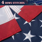 American Flag 8x12 Ft Indestructible Outdoor, Long Lasting, Heavy Duty, TearProof Polyester, Fade Resistant, High Wind US Outside Flags with Embroidered Stars, Sewn Stripes, Brass Grommets