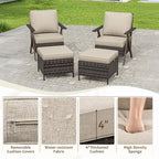 Outdoor Patio Wicker Chair Set of 2, Bistro Chair Set Patio Conversation Sets for Garden Lawn & Poolside