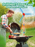 Outdoor Water Sprinklers with 4 T Ball Set for Toddlers Kids Ages 4-8,Summer Outside Sprinklers Play Equipment Baseball Game Lawn Yard Tee Ball Game for Boys Girls,Hose Connector Included (C)
