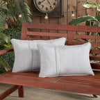 Greendale Home Fashions Sunbrella 21" x 14" Rectangle Outdoor Throw Pillow with Removable Cover (Set of 2), Canvas Granite 2 Count