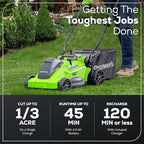 Greenworks 40V 16" Brushless Cordless (Push) Lawn Mower (75+ Compatible Tools), 4.0Ah Battery and Charger Included