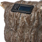 Alpine Corporation 25" Tall Outdoor Solar Powered Binocular Owls Yard Statue with LED Lights