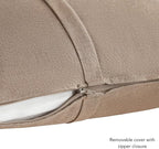 Greendale Home Fashions Sunbrella 20" Square Outdoor Throw Pillow with Removable Cover (Set of 2), Cast Shale 2 Count