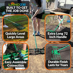 LANDZIE - The Original Lawn Leveling Rake – 48" Steel Handle Yard Leveler, Lawn Level Tool for Creating a Flat Surface - Works for Soil, Dirt, Topdressing, and Ground