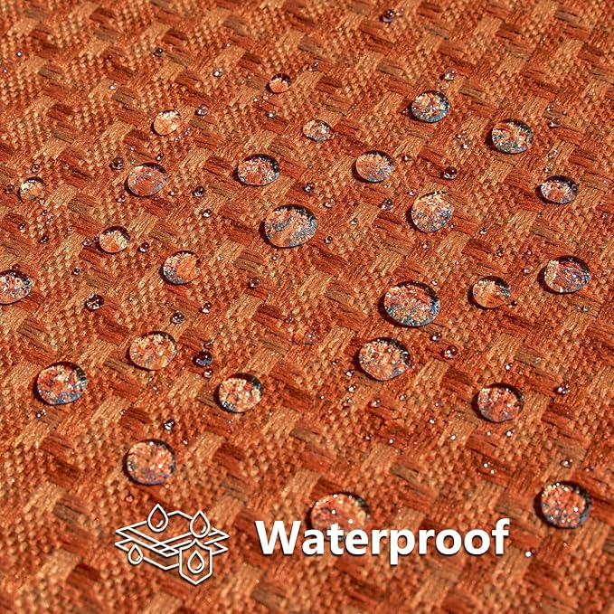 Kevin Textile Fall Outdoor Waterproof Throw Pillow Covers Pack of 2 Farmhouse Decorative Cushion Covers for Garden Patio Tent Balcony Bench Couch Sofa 12x20 Inch, Burnt Orange
