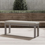 Outdoor Patio Bench, Metal Aluminum Outdoor Bench with Waterproof Cushions, Furniture Seating for Porch, Balcony, Deck, Backyard, Gray