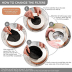 RED FACTOR Premium Compost Bin for Kitchen Countertop - Stainless Steel Food Waste Bucket with Innovative Dual Filter Technology - Includes Spare Filters (Matt Copper, 1.3 Gallon)