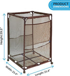 Essentially Yours Rolling Pool Storage Organizer Bin, Medium, (25.4" W x 25.4" L x 40" H), Brown Style 417227