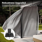 Outdoor Patio Gazebo 8FT, Heavy Duty Party Tent & Shelter with 2-Tier Roof and Expansion Bolts, Mosquito Nettings and Privacy Screens for Backyard, Garden, Poolside, Gray