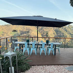 PURPLE LEAF 10' X 13' Rectangle Patio Umbrella with Base Large Windproof Offset Hanging Outdoor Umbrella Cantilever Umbrella Outdoor Patio Grey