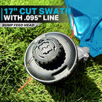 RB 17" Cordless String Trimmer, 40V Lithium Battery Weed Wacker with 4.0Ah Battery & Fast Charger & .095'' line, 2 in 1 Grass Trimmer and Edger, 2-Speed Adjustable, Low Vibration Lawn Garden Tool
