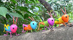 GIFTME 5 Metal Garden Decor for Outside,Cute Grasshopper Outdoor Wall Art Decorative for Backyard,Patio,Tree,Lawn(Set of 4)