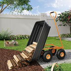 All-Terrain Garden Dump Cart with Removable Bed | 1200Lb Heavy Duty Utility Wagon for Yard Work | 180° Pivoting Handle for Easy Control | Hauls Soil, Plants, Tools with Ease