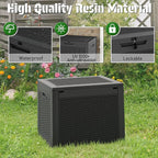 31 Gallon Outdoor Storage Deck Box Waterproof,Garden Tool,Backyard Cushion,Poolside Storage,Small Delivery Boxes for Outside,Lockable Lid,Rattan Black