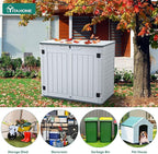 YITAHOME Outdoor Resin Storage Sheds, 39 in Height Lockable Waterproof Horizontal Shed w/o Shelf, Easy to Assemble Shed Storage for Garden Tools, Light Gray