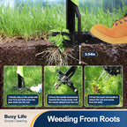 Yocada Stand Up Weed Puller Tool Heavy Duty 4 Manganese Steel Claws Gardening Hand Weeding Tool with 39" Ergonomic Long Handle Easy Eject Mechanism for Weeding