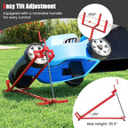 IRONMAX Riding Lawn Mower Lift, Folding Lawn Tractor Lift with Manual Handle, Adjustable Height & Angle, Telescopic Maintenance Jack, Heavy Duty Steel Lawnmower Jack, 880 LBS Weight Capacity (Red)
