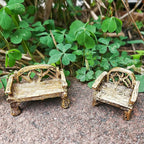 Miniature Garden Furniture Set - 14-Piece Resin Miniature Table and Chairs Set for Outdoor Decor, Adult DIY Craft Gift & Micro Landscape Decor Accessories (Village)