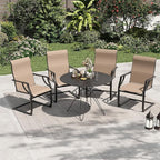 Amopatio Dining Chairs Set of 4, Patio Dining Chairs for All Weather, Breathable Garden Outdoor Furniture for Backyard Deck, Light Brown