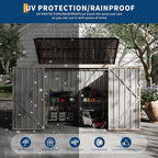 Outdoor Trash Can Storage 2 Binsgarbage Bin Storage Shed, 3x6 FT Garbage Bin Storage Shed with Chain Lid, Metal Outdoor Storage for Garden, Backyard, Lawn and Patio