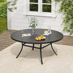 VICLLAX 9 Pieces Outdoor Dining Set, Patio Furniture Set of 8 Patio Swivel Dining Chairs and 60" Patio Round Table, Dark Charcoal Chairs & Black Tabletop
