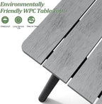Outdoor Dining Table for 8-10, 94.5 inch Patio Dining Table with Wooden-Like Top and Aluminum Frame, Rectangular Table with Umbrella Hole Outdoor Furniture, Grey