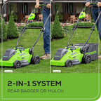 Greenworks 40V 16" Brushless Cordless (Push) Lawn Mower (75+ Compatible Tools), 4.0Ah Battery and Charger Included