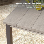 DIFY 5 Pieces Outdoor Patio Dining Set for 4, 40.2" Metal Square Dining Table and 4 Sandshell Textilene Swivel Dining Chairs, Outdoor Table and Chairs