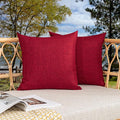 Kevin Textile Pack of 2 Outdoor Waterproof Pillow Covers Checkered Decorative Cushions Sham Throw Pillowcases Shell for Patio Tent Garden Couch Bed Sofa 22x22 Inch Red